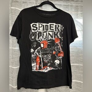 Spider Punk Graphic T-Shirt - Black